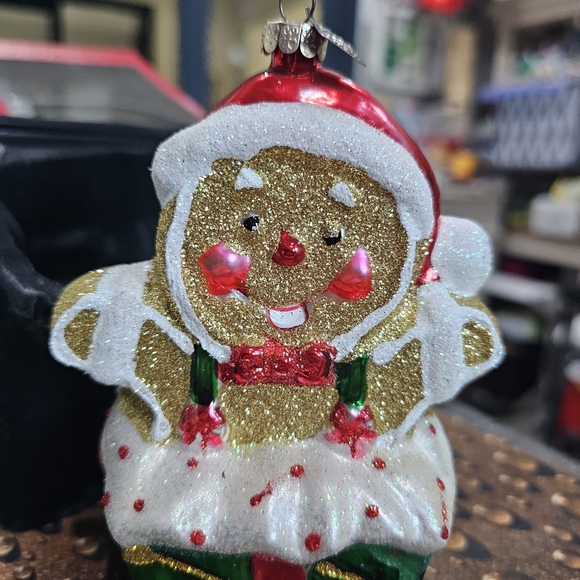 Christopher Radko Gingerbread Man Christmas Ornament L👀K Sparkle Bright - Picture 4 of 15